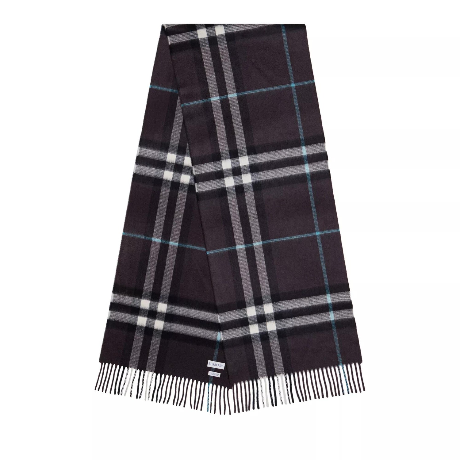 

Кашемировый шарф в гигантскую клетку с выдрой Burberry, черный