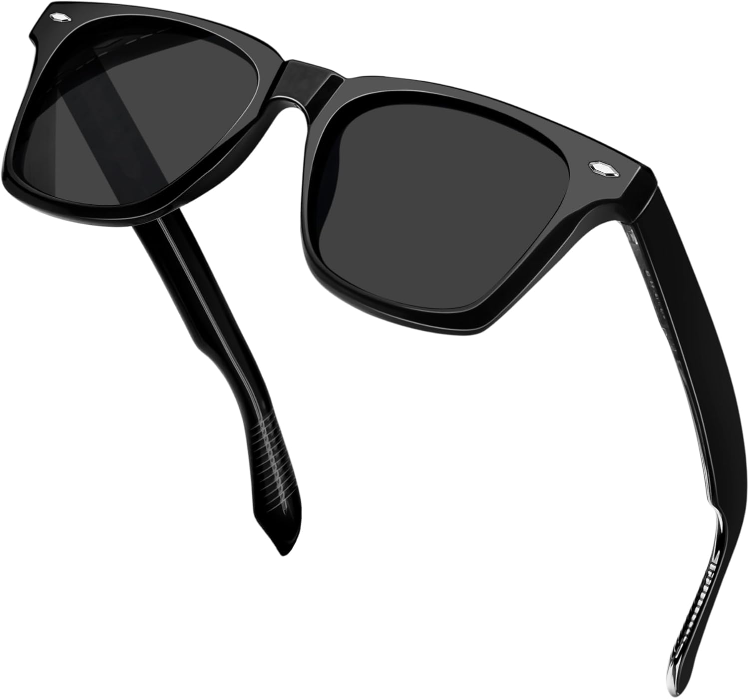 

KANASTAL Квадратные поляризованные солнцезащитные очки для мужчин и женщин, модные солнцезащитные очки UV400 из ацетата, стильные ретро-солнцезащитные очки, 【a01】black/Black