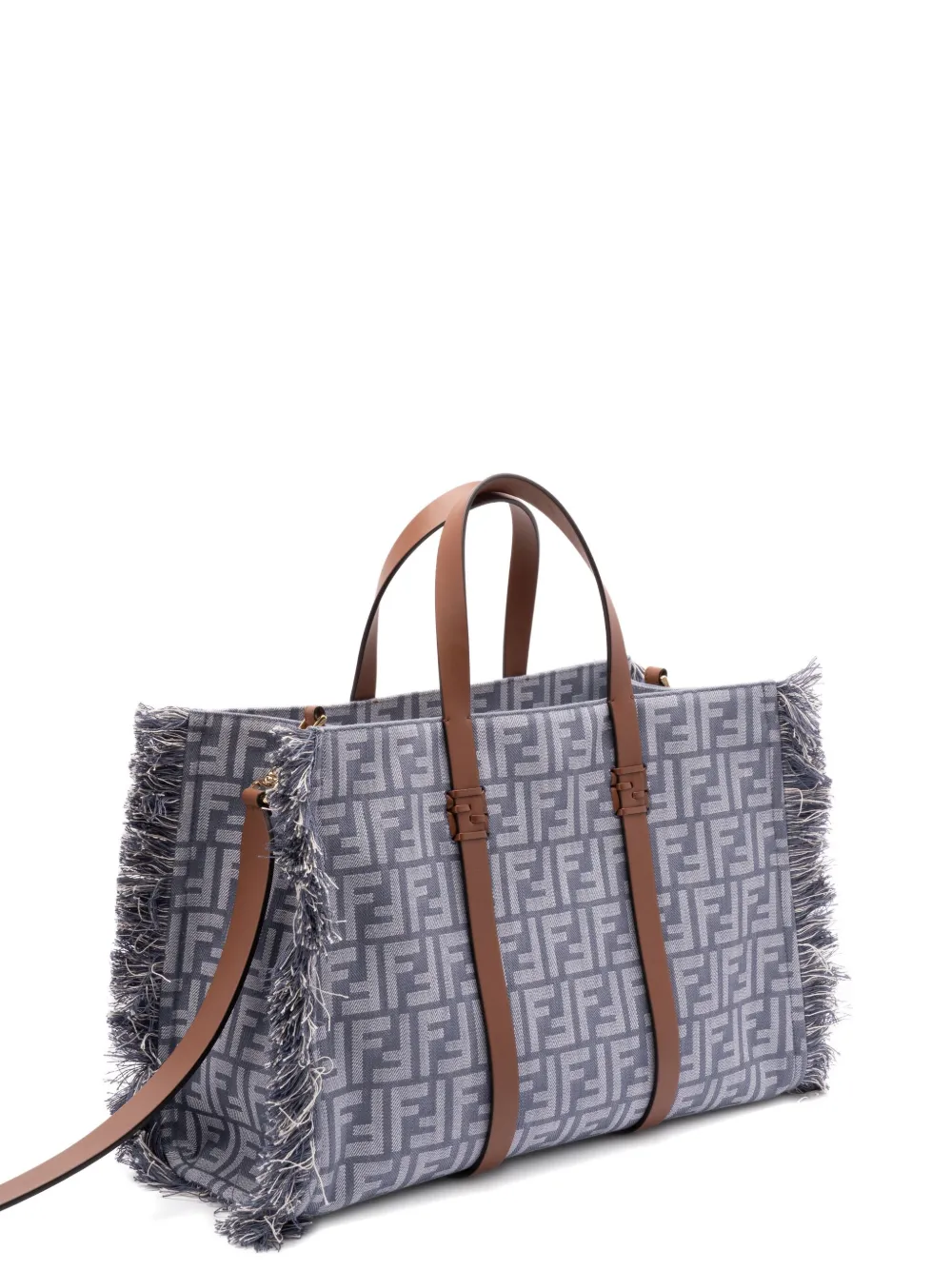 Сумка-тоут с жаккардовым логотипом Fendi, синий — фото 3