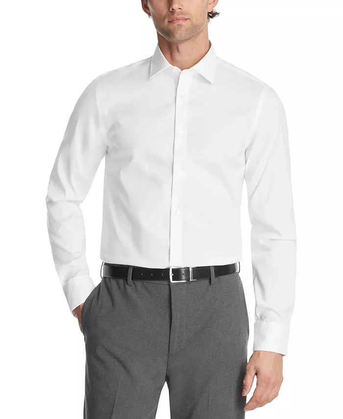 

Мужская классическая хлопковая рубашка с добавлением эластана Regular Fit Calvin Klein, черный