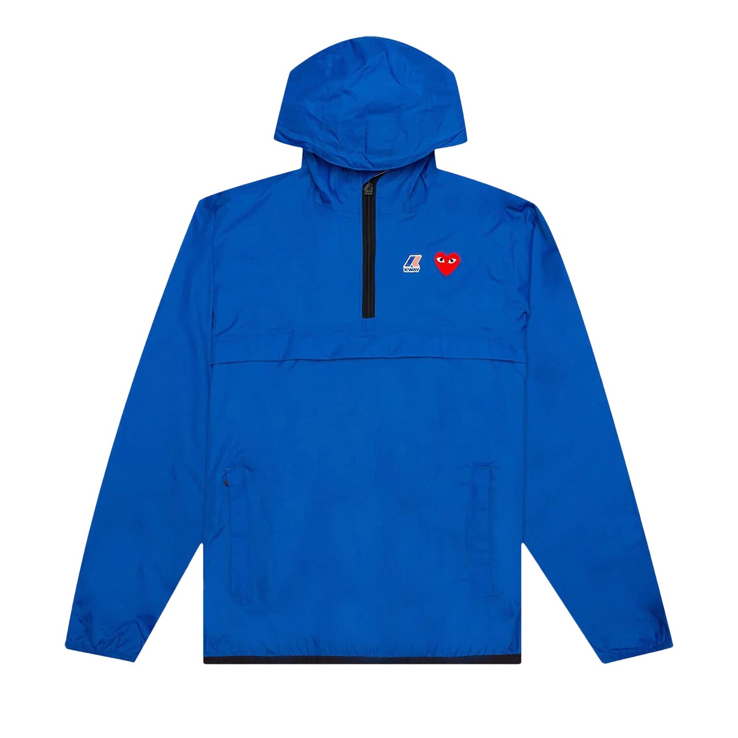 

Куртка Comme des Garçons PLAY x K Way, синяя на молнии, Синий, Куртка Comme des Garçons PLAY x K Way, синяя на молнии