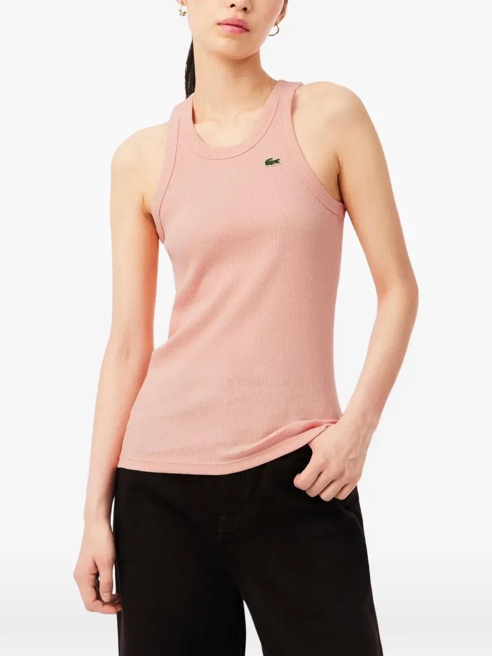 Топ Lacoste с круглым вырезом, розовый — фото 2