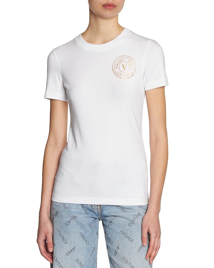

Футболка с круглым вырезом и логотипом Versace Jeans Couture, белый