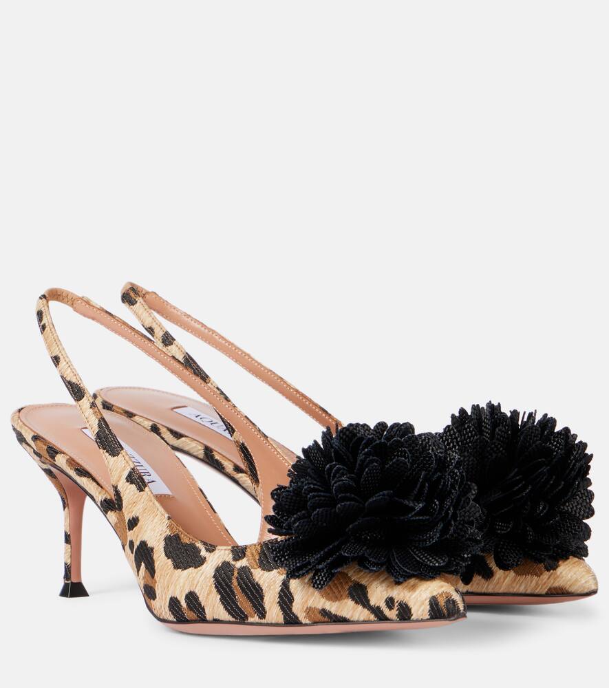 Кутюрье 65 босоножки-лодочки на каблуке из рафии Aquazzura, Natural