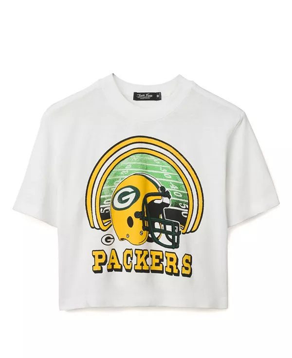 

Женская футболка с высоким воротником NFL Green Bay Packers Game Time Junk Food Clothing, белый