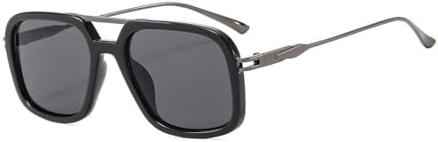 

Мужские солнцезащитные очки в стиле ретро с двойной перемычкой, квадратной формы, защита от УФ-излучения UV400, модный градиент, женские солнцезащитные очки MTZJH, C1 Black Gray