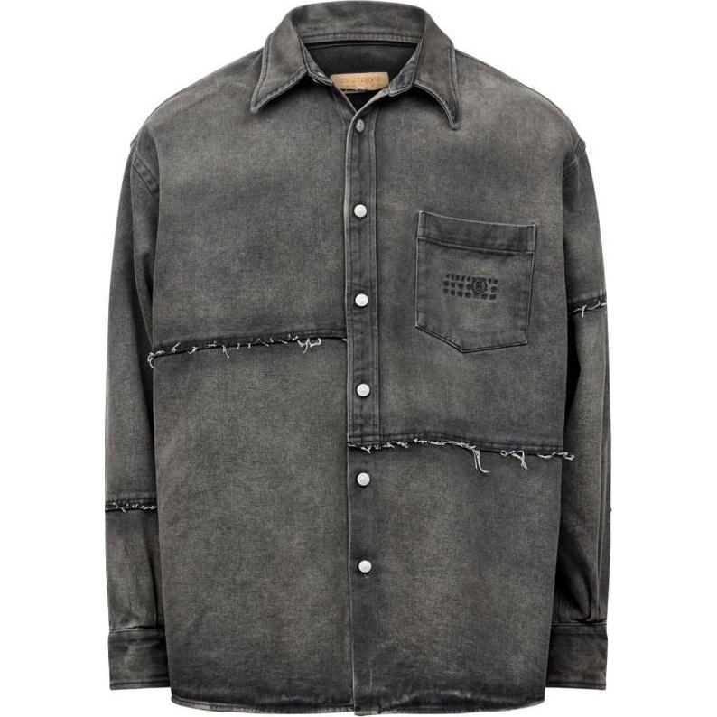 Футболка Raw Cut с фигурным подолом MM6 Maison Margiela, тёмно-серый — фото 2