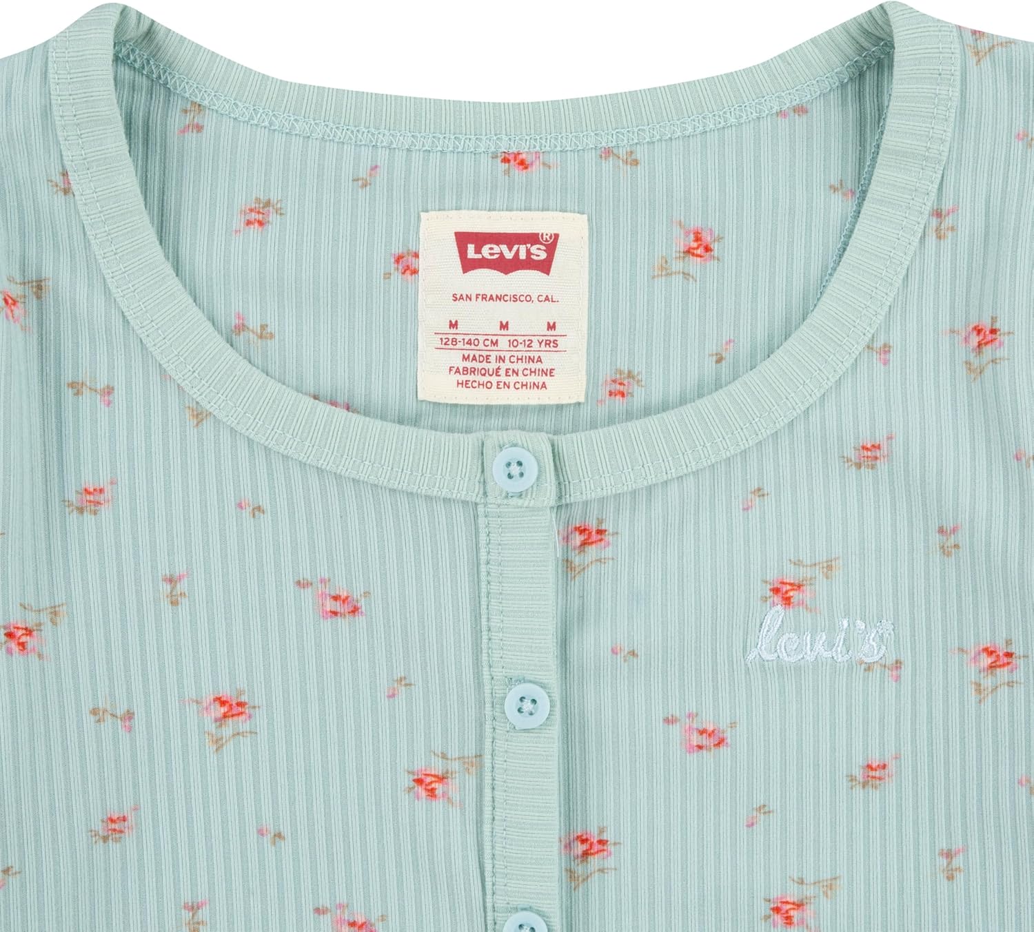 Футболка Levi's для девочек с длинным рукавом и рубчатой вязкой, Starlight Blue — фото 3