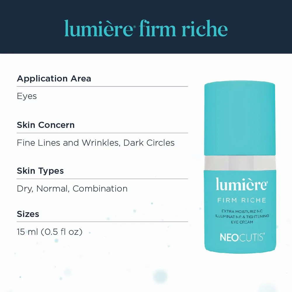 NEOCUTIS Lumiere Firm Riche - Экстраувлажняющий, осветляющий и подтягивающий крем для глаз - 15 мл — фото 3