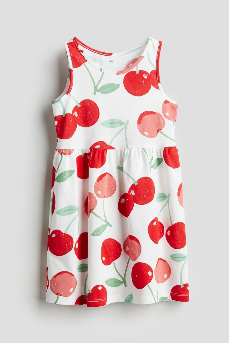 

Хлопковое платье с рисунком H&M, белый