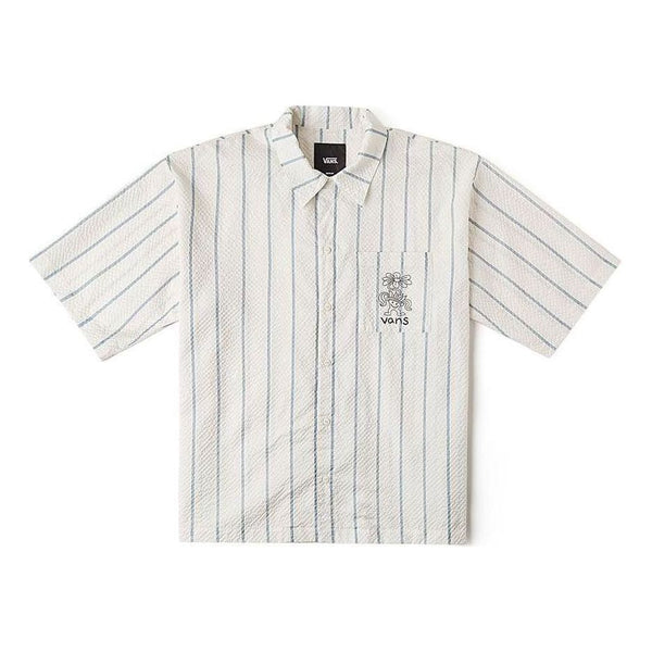 

Рубашка stripe short-sleeved shirts 'white blue' Vans, белый