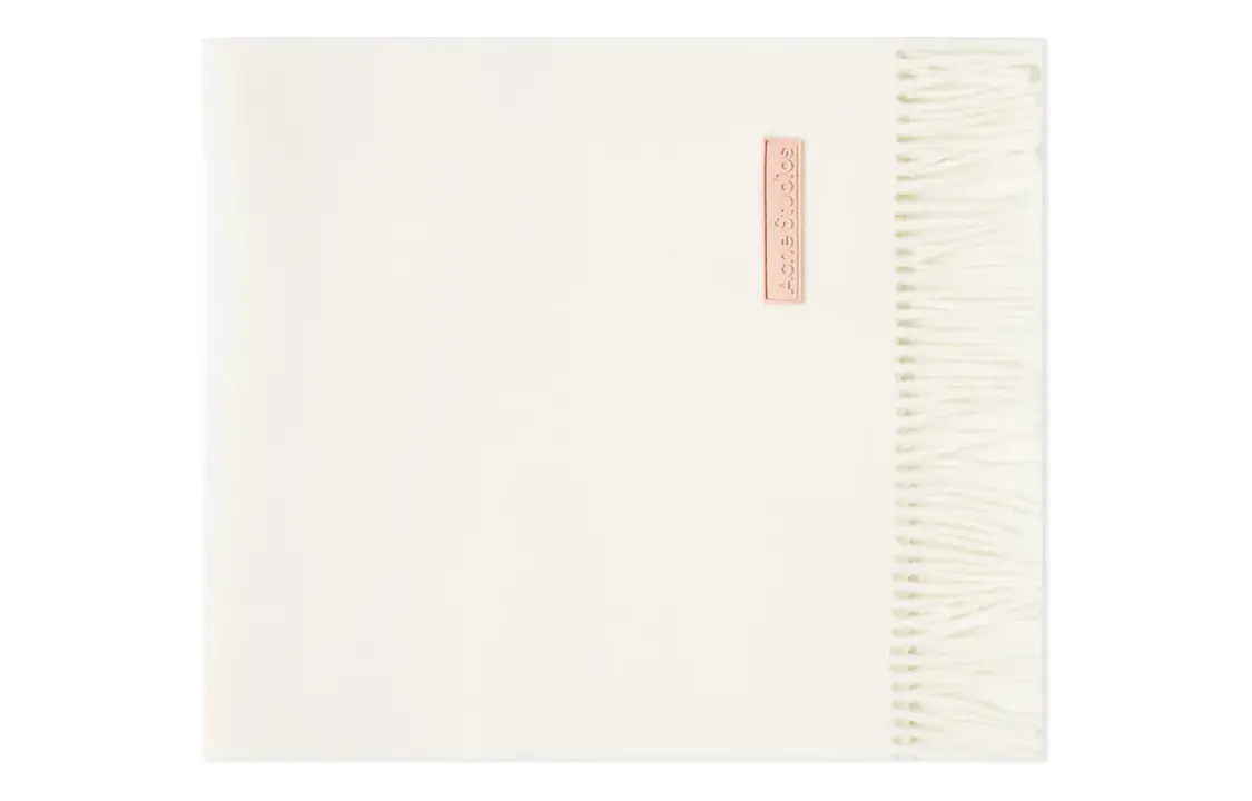 

Acne Studios Шерстяной шарф с аппликацией логотипа, White