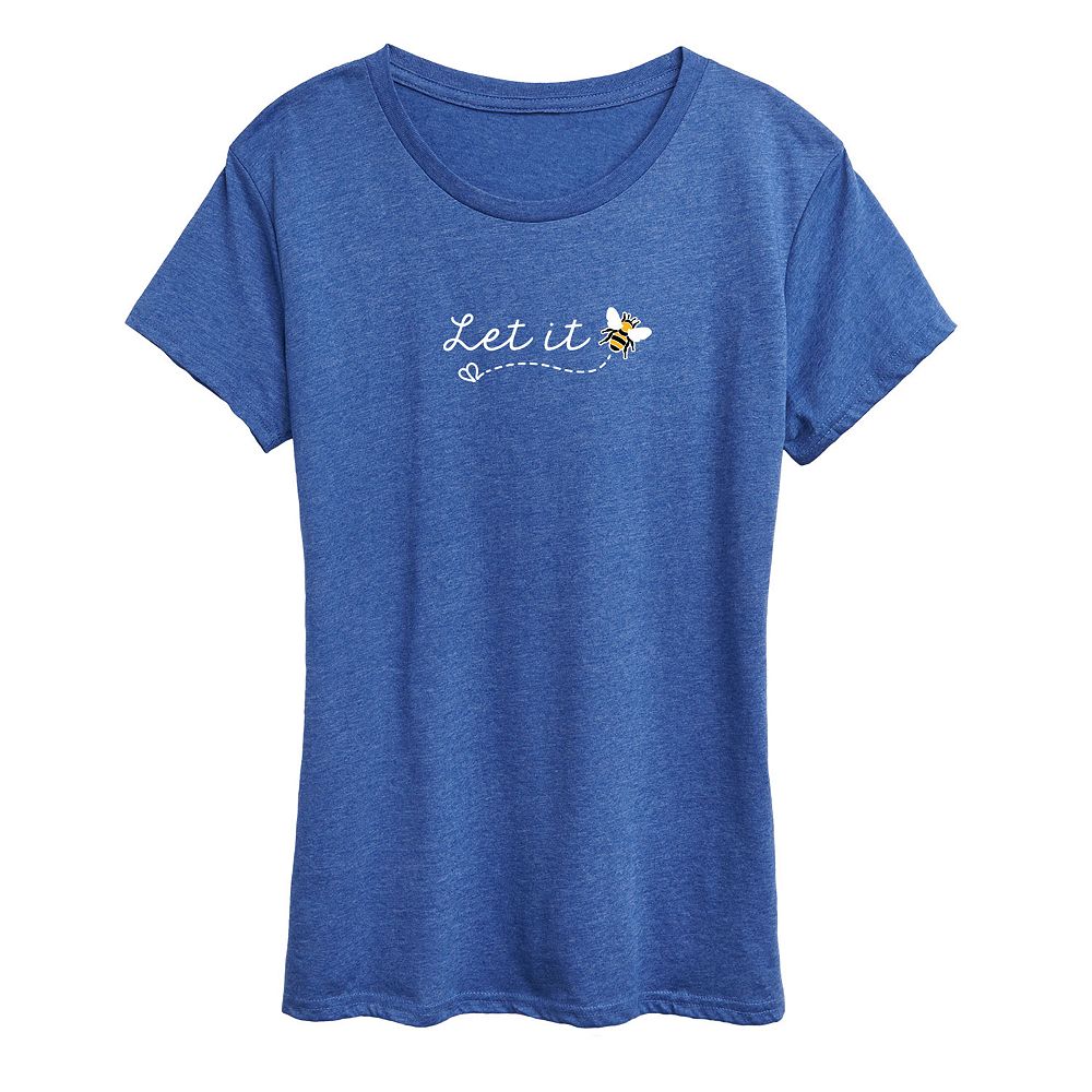 

Женская футболка с рисунком Let It Bee Licensed Character, цвет Heather Royal Blue