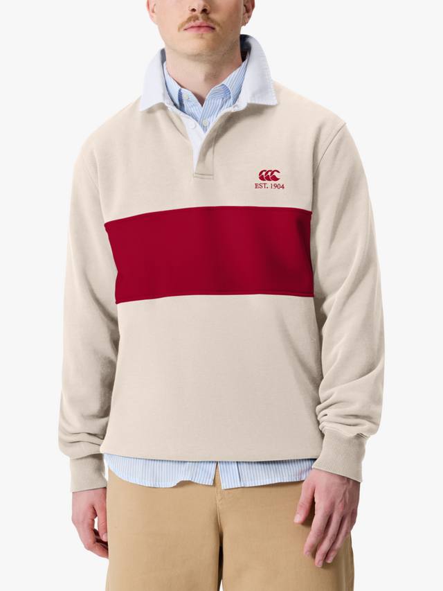 

Полосканый свитер из хлопковой смеси в стиле регби Canterbury, Beige Red