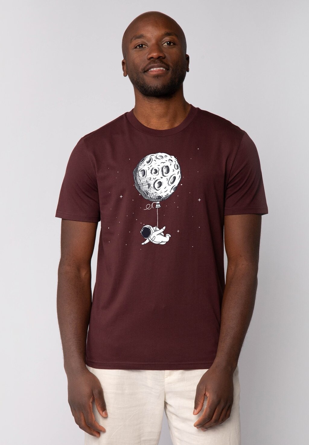 

Футболка с принтом FUNNY SPACEMAN watapparel, темно-красный