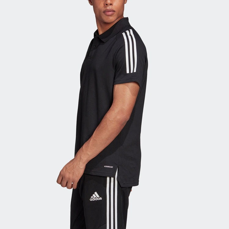 Футболка adidas Logo Embroidered Stripe Sports Short Sleeve Black Polo Shirt ED9249 — фото 4