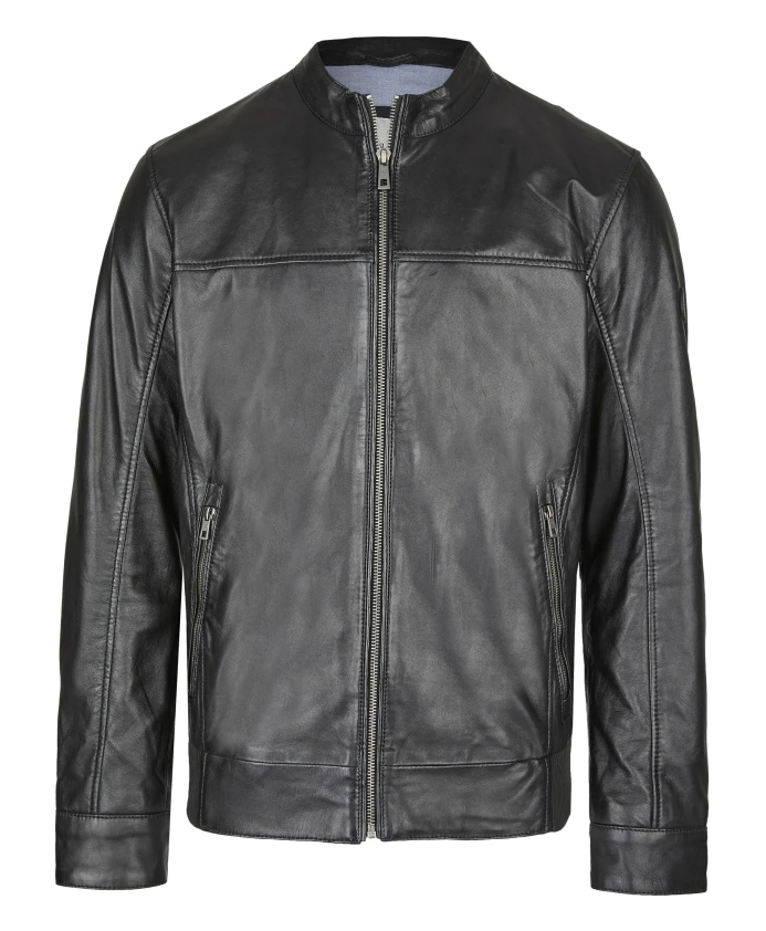 

Классическая мужская кожаная куртка Bugatti, черный