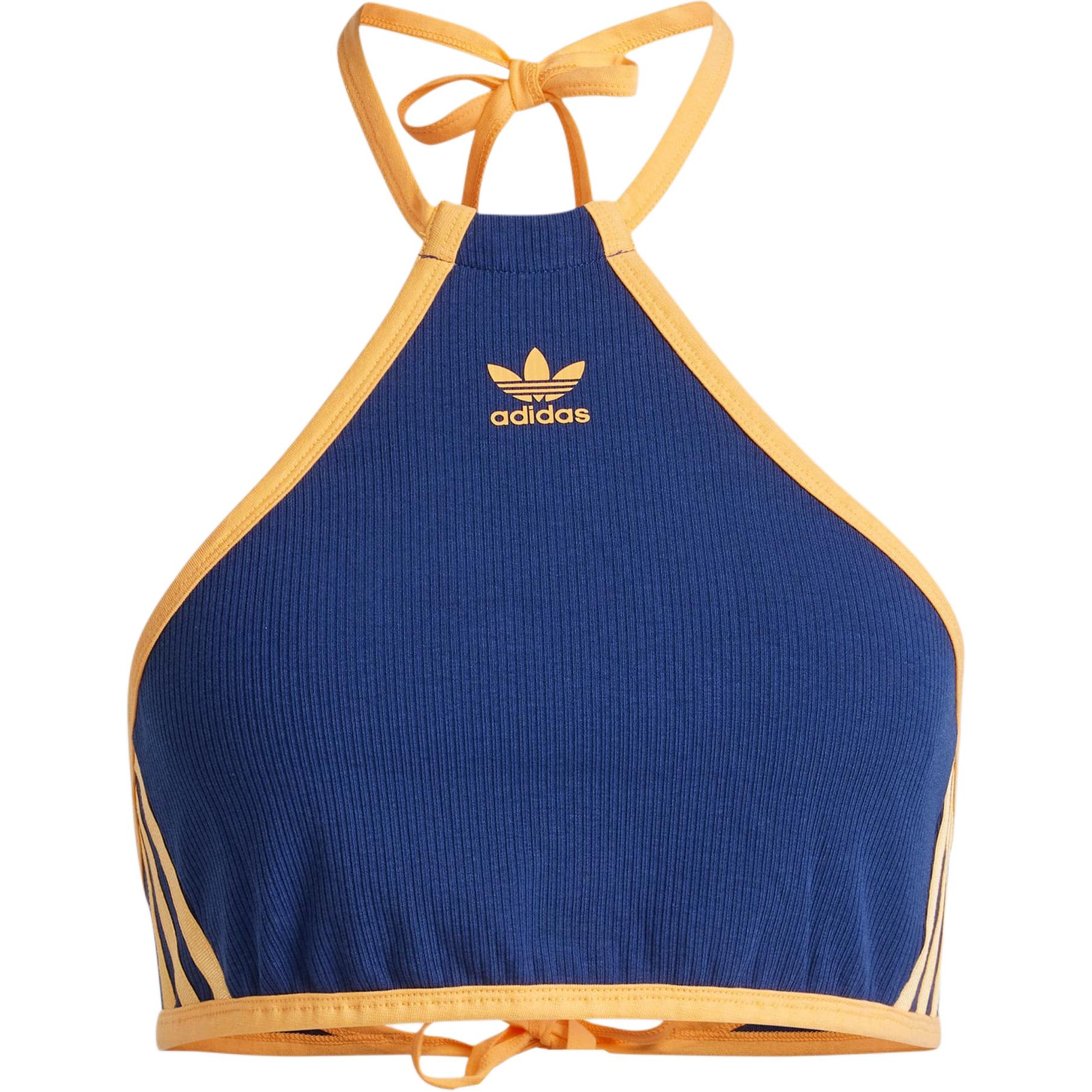 Футболка поло с логотипом Adidas, темно-синяя — фото 2