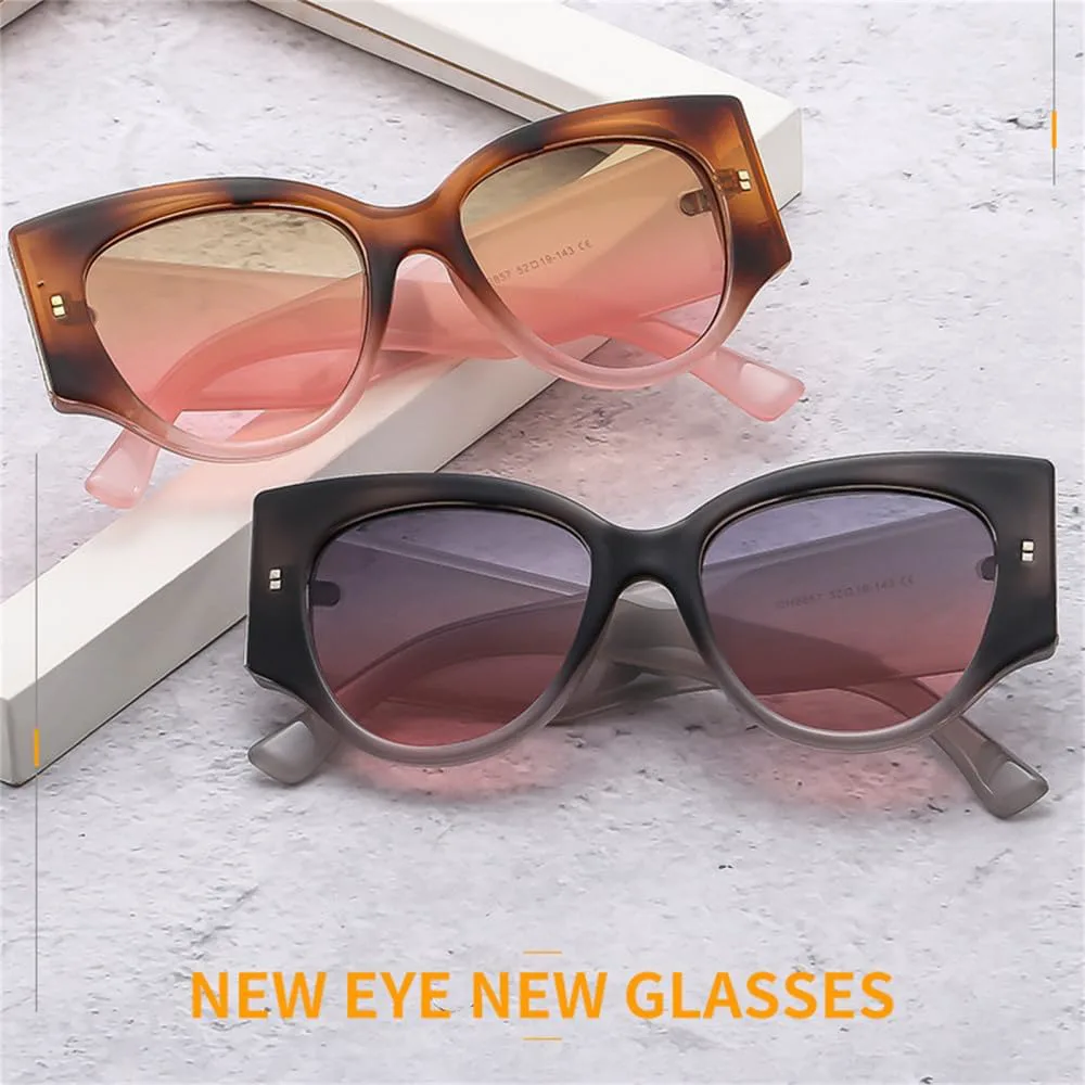 

Ретро-солнцезащитные очки «кошачий глаз» для женщин, для мужчин и женщин, солнцезащитные очки для активного отдыха, защита от УФ-излучения UV400 HDUBFY, 1