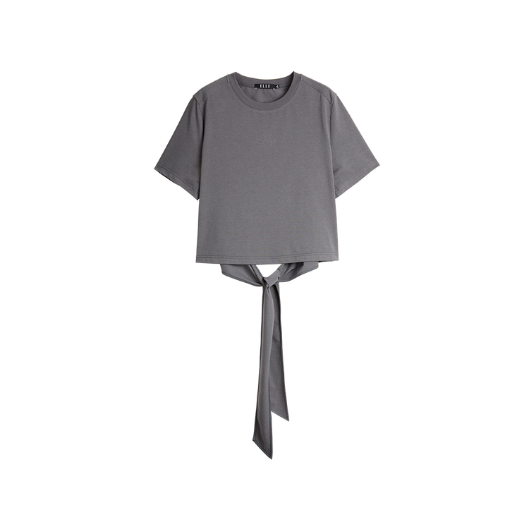 

Футболка женская с круглым вырезом тонкая ELLE, темно-серый