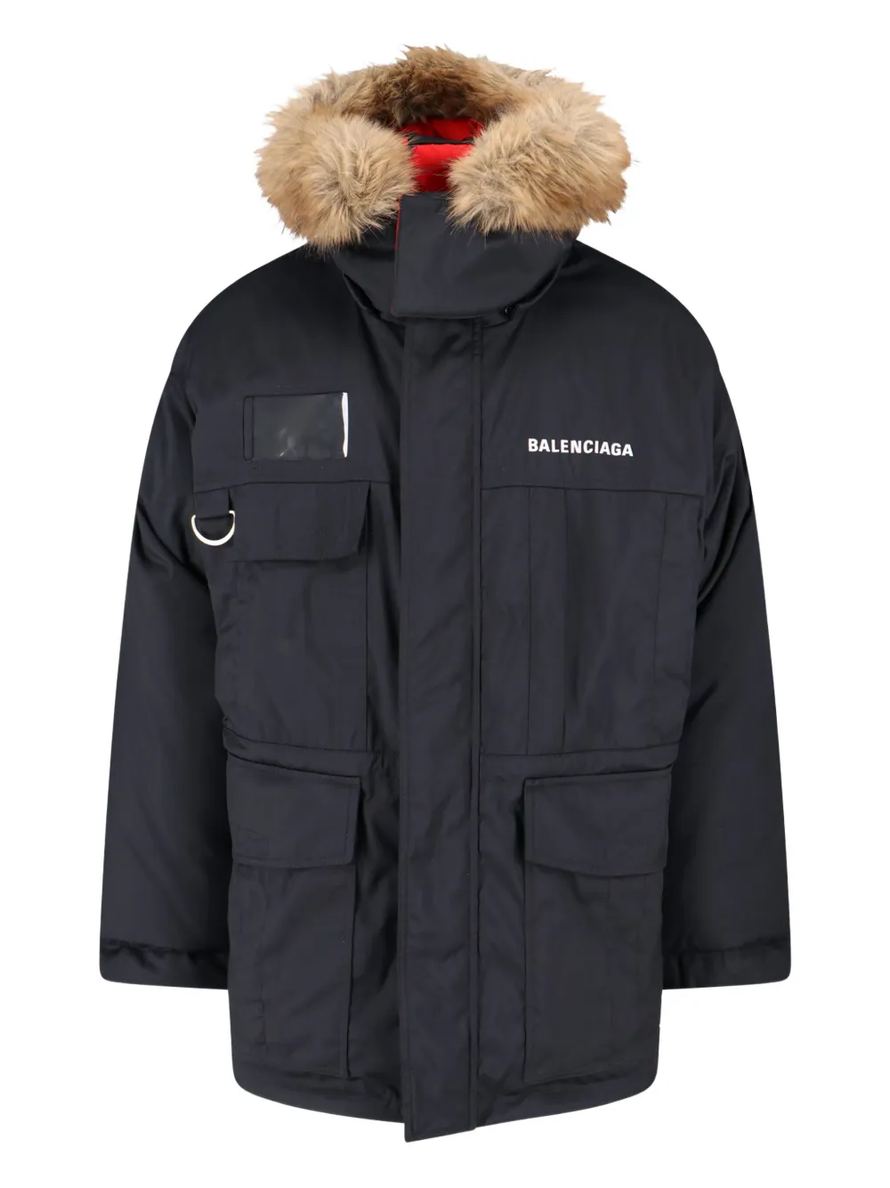 

Пуховик с искусственным мехом BALENCIAGA, черный