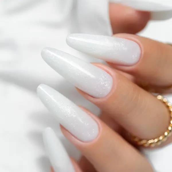 Глиттер молочно-белый строительный гель, 50 г Saute Nails One touch, цвет glitter milky white — фото 3