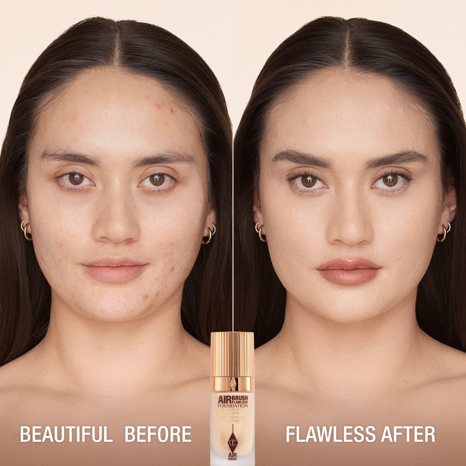 Тональный крем для лица airbrush flawless Charlotte Tilbury, neutral 3, объем 30 мл — фото 2