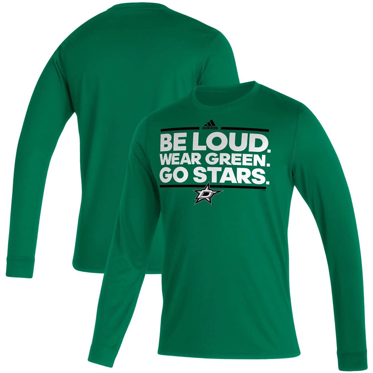 

Мужская футболка с длинным рукавом Kelly Green Dallas Stars Dassler AEROREADY Creator adidas