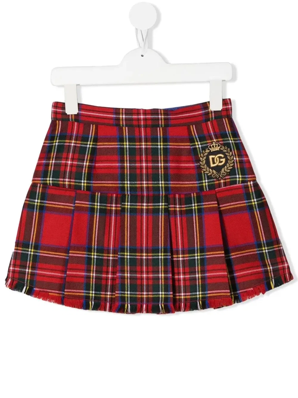 Юбка в клетку с вышитым логотипом Dolce & Gabbana Kids, красный