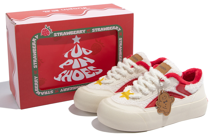 

Кроссовки TUOPIN Skateboarding Shoes Unisex Low-top Beige Red Green, цвет White Chocolate Strawberry Pie