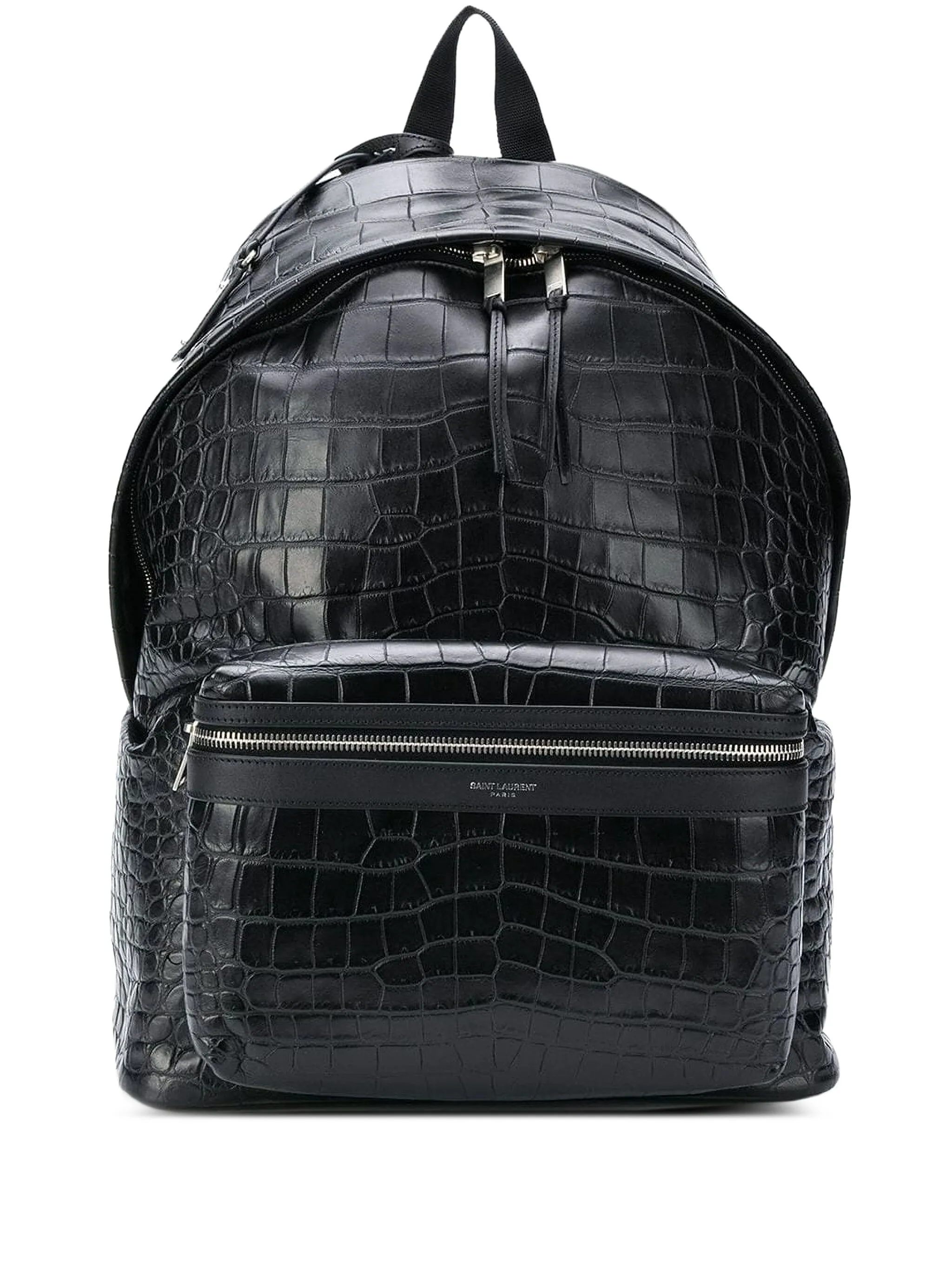 

Рюкзак City с тиснением под кожу крокодила Saint Laurent, черный
