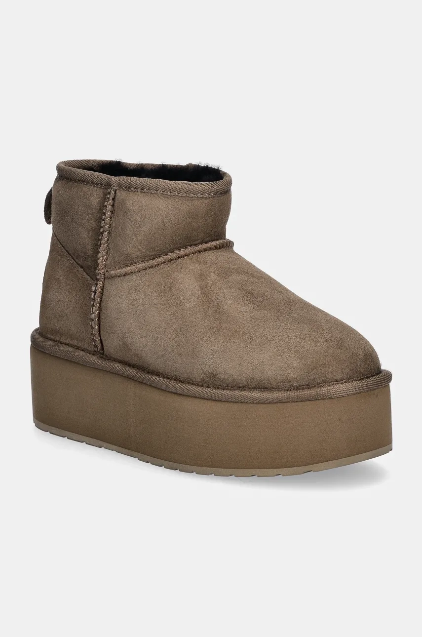 Замшевые зимние ботинки Stinger Micro Flatform Emu Australia, коричневый