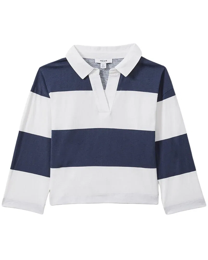Регбийная рубашка Reiss Abigail Stripe, темно-синий