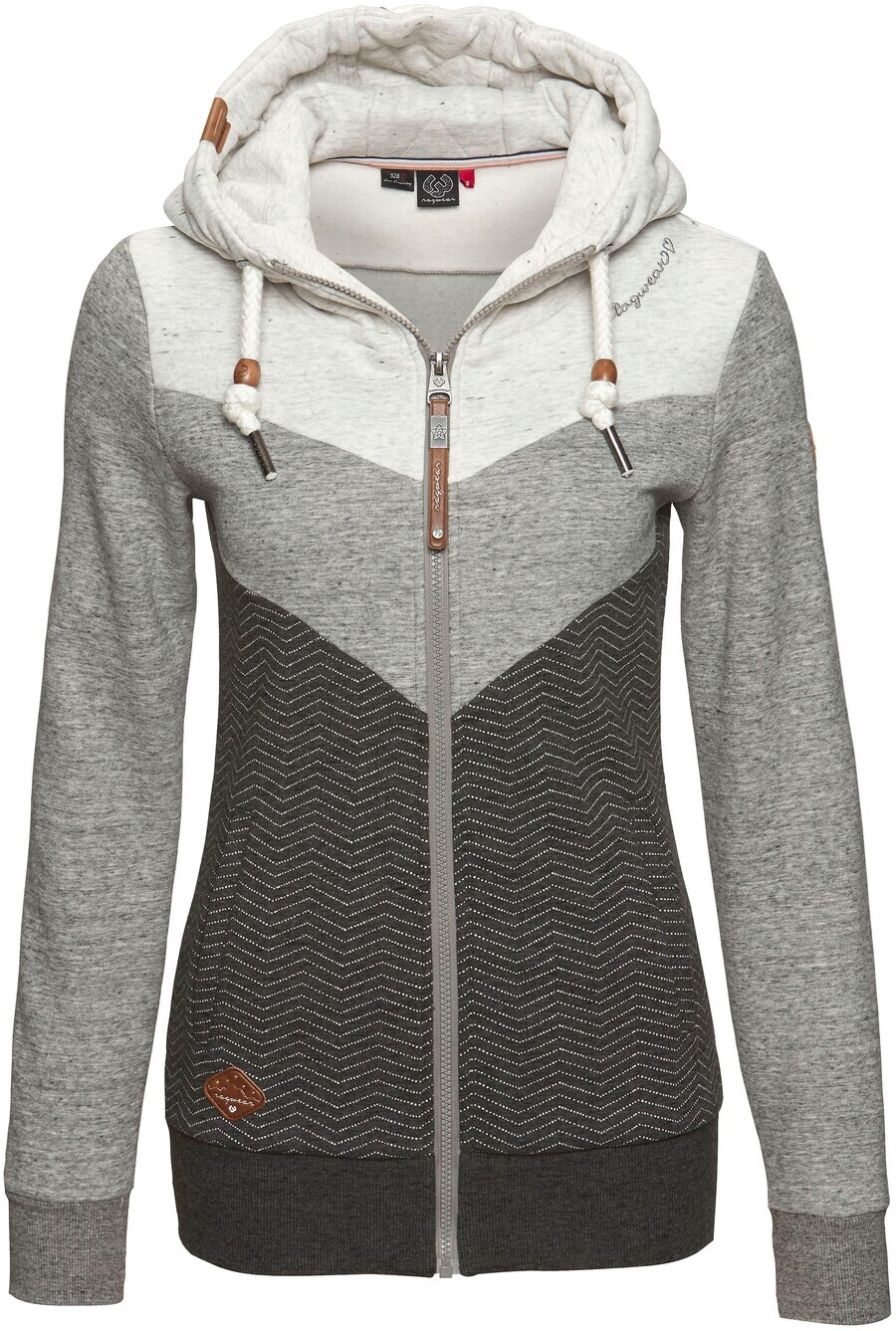 

Толстовка с капюшоном на молнии Ragwear Zip-Up Hoodie, цвет grey/dark grey