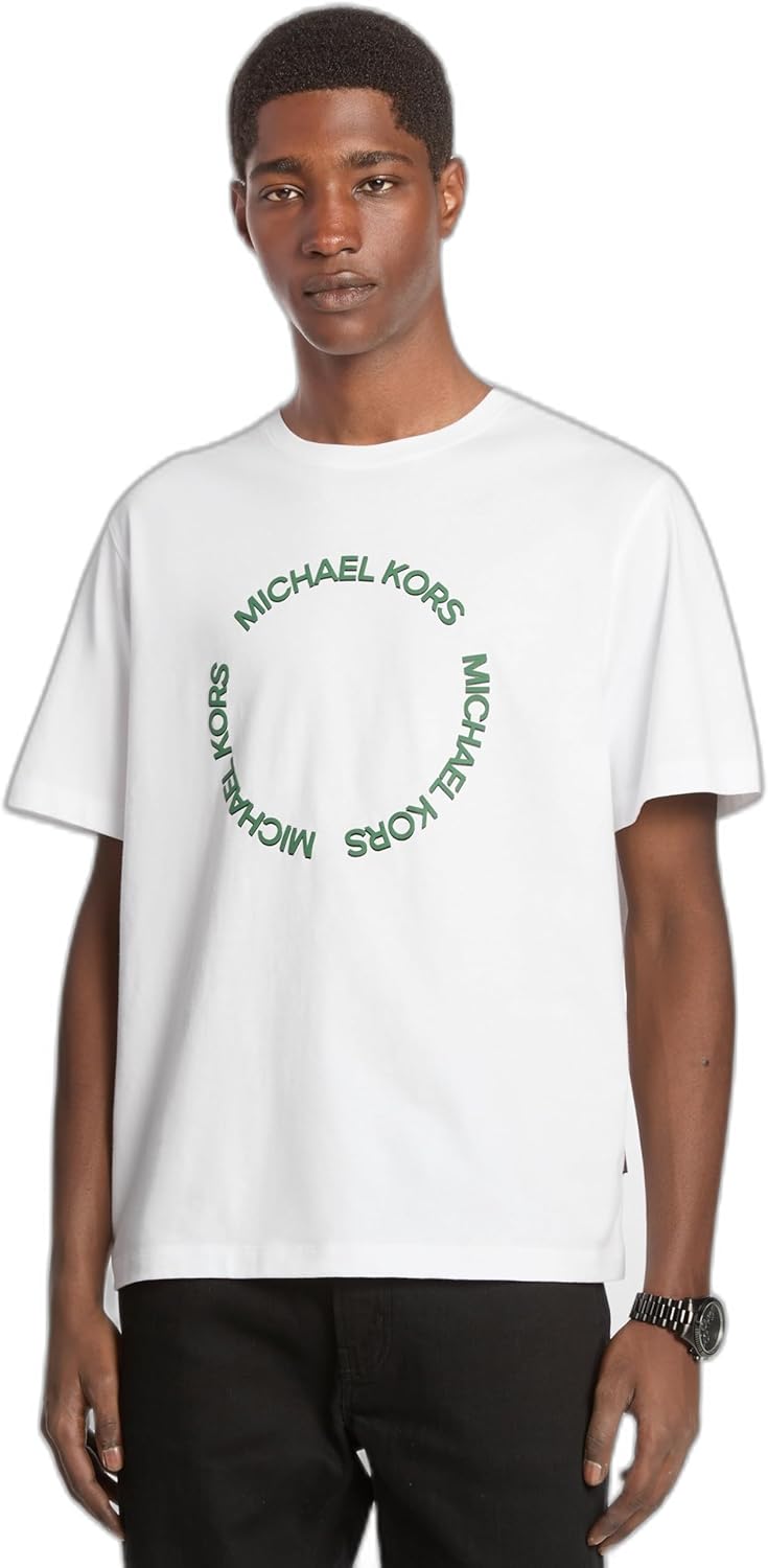 

Мужская футболка Michael Kors с круглым логотипом, White, Белый, Мужская футболка Michael Kors с круглым логотипом, White