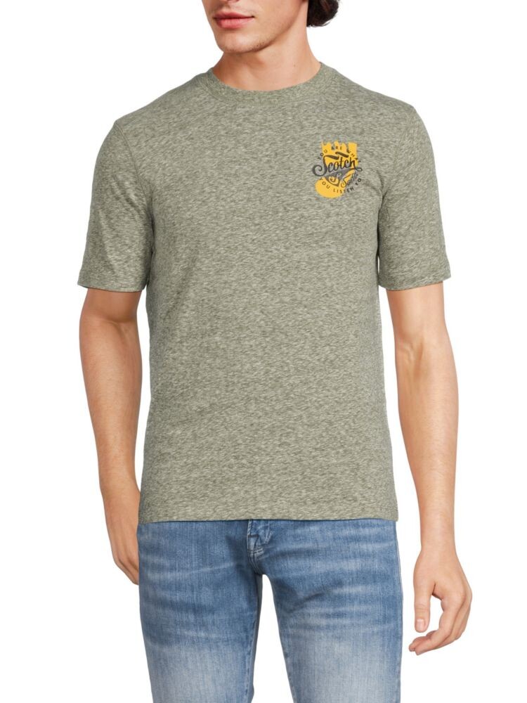 

Футболка с круглым вырезом с рисунком из меланжевого цвета Scotch & Soda, зеленый