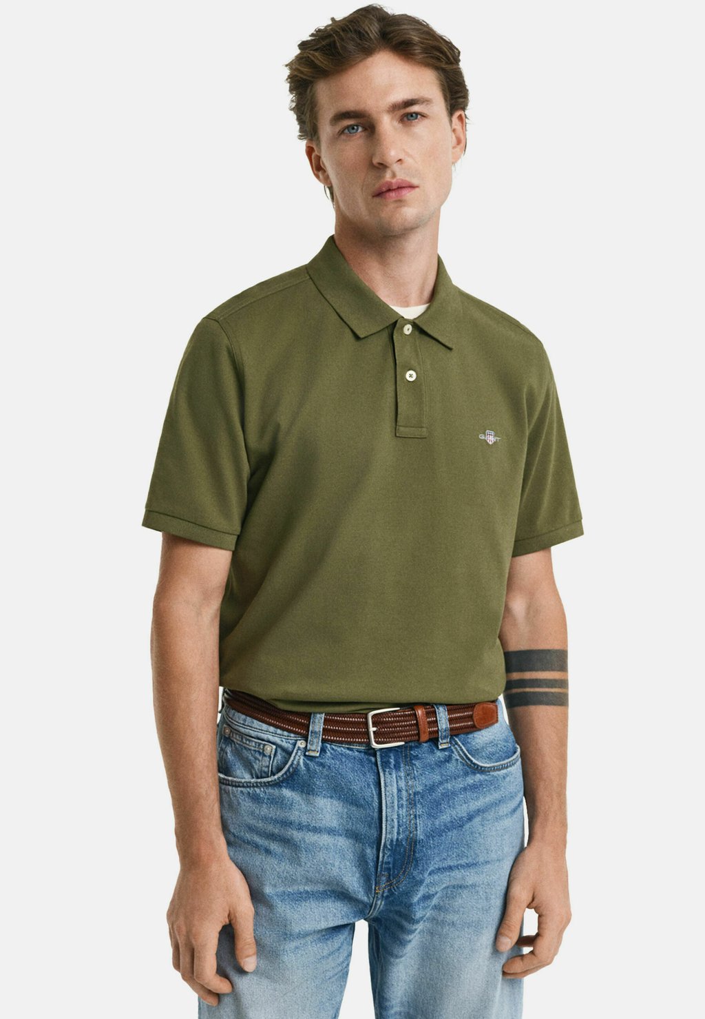 

Рубашка поло SHIELD GANT, цвет Moss Green