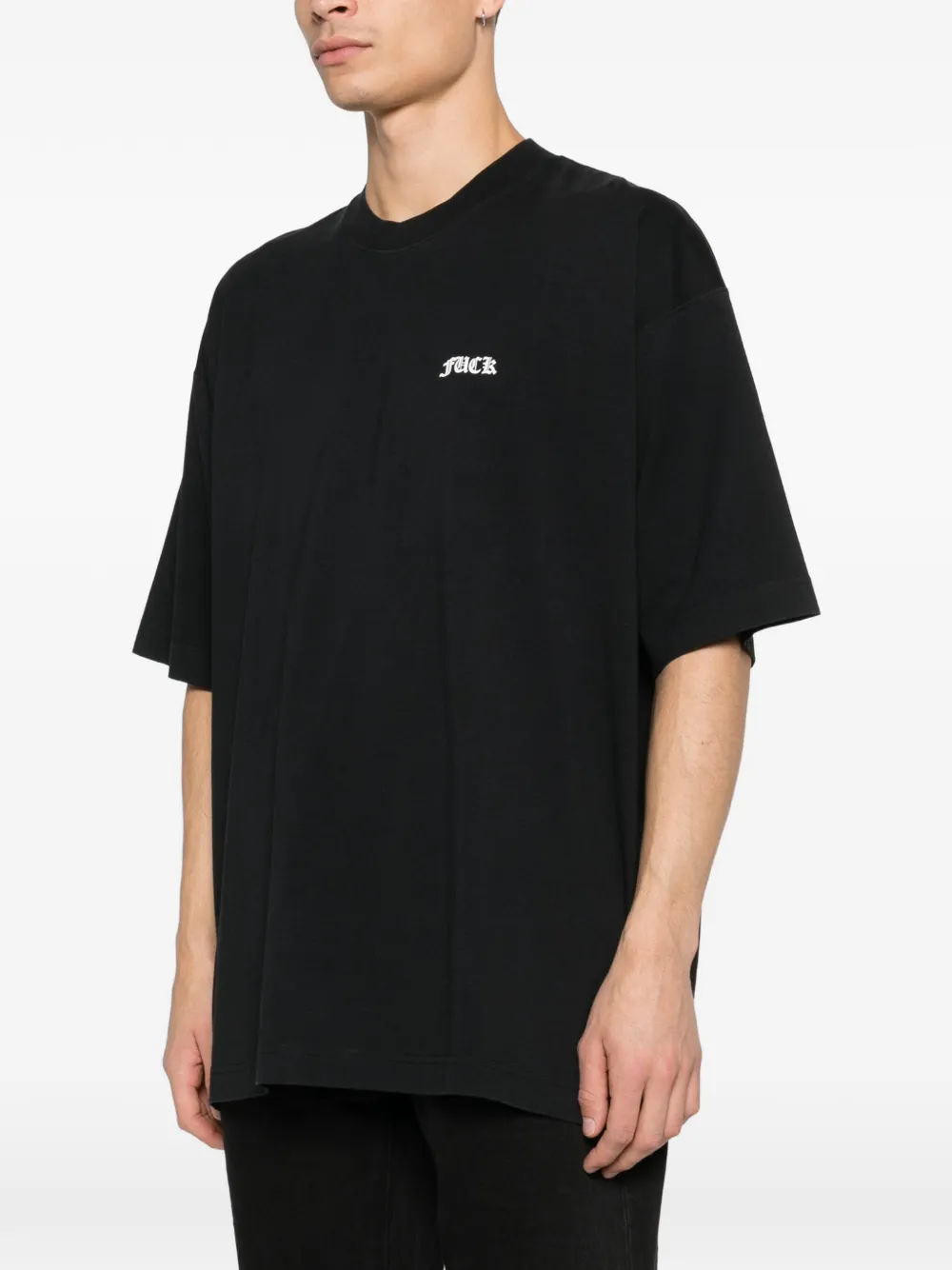 Футболка с принтом-надписью Vetements, черный — фото 3