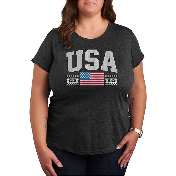 

Футболка с принтом в стиле свитера для зимних видов спорта Plus size Licensed Character, Heather Charcoal
