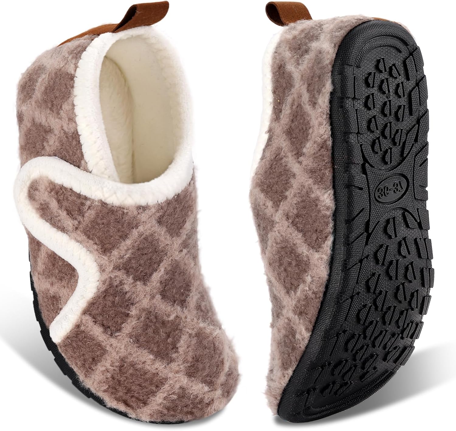 

Домашние тапочки Ibeauti для женщин и мужчин, легкие и удобные, как носки, с резиновой подошвой, для дома, спальни и путешествий, Light Coffee Plaid