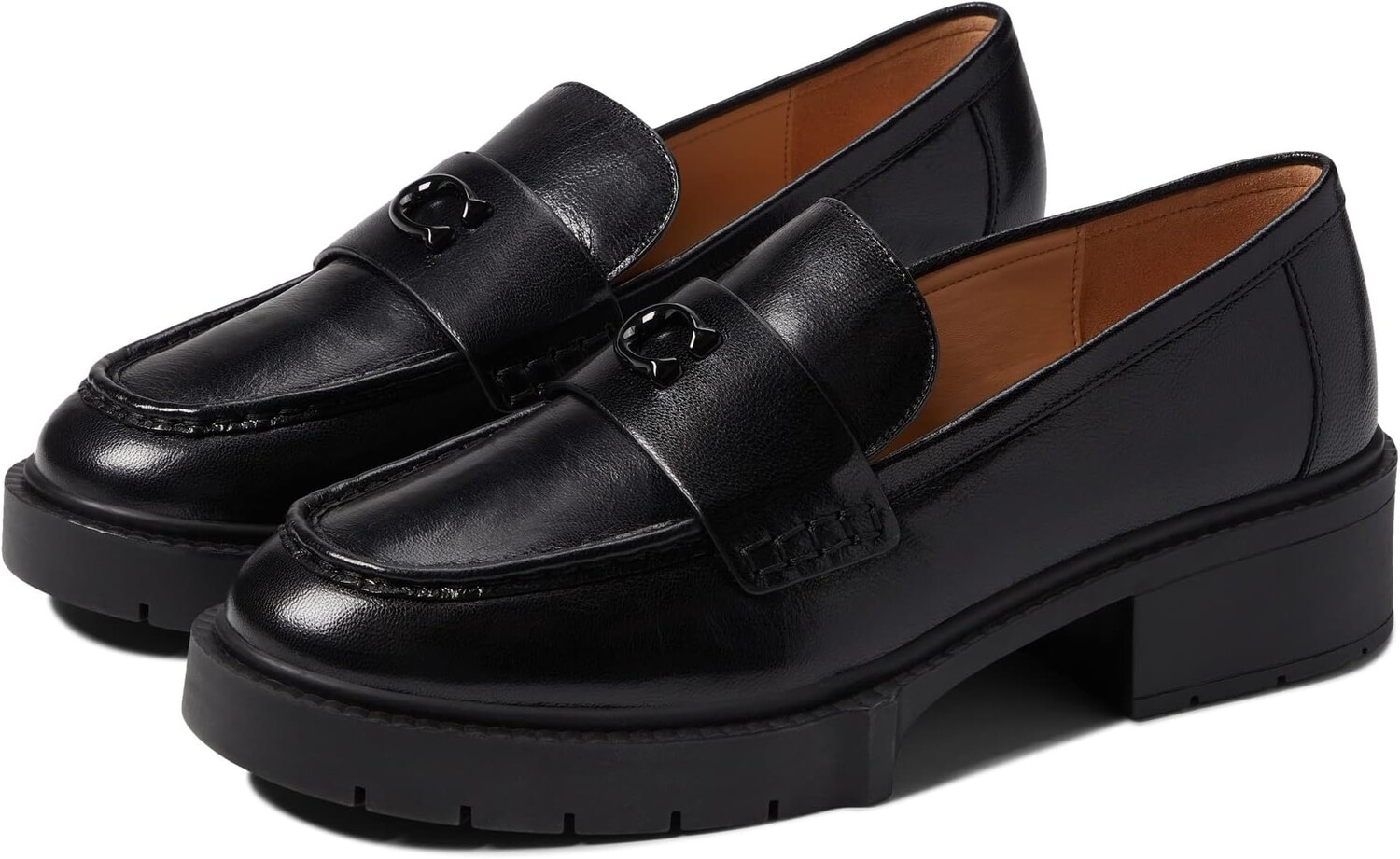 Лоферы Leah Leather Loafer COACH, черный