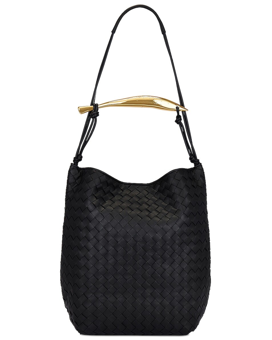 

Сумка-тоут Bottega Veneta Intreccio 15 Nappa Borsa, цвет Black & Brass