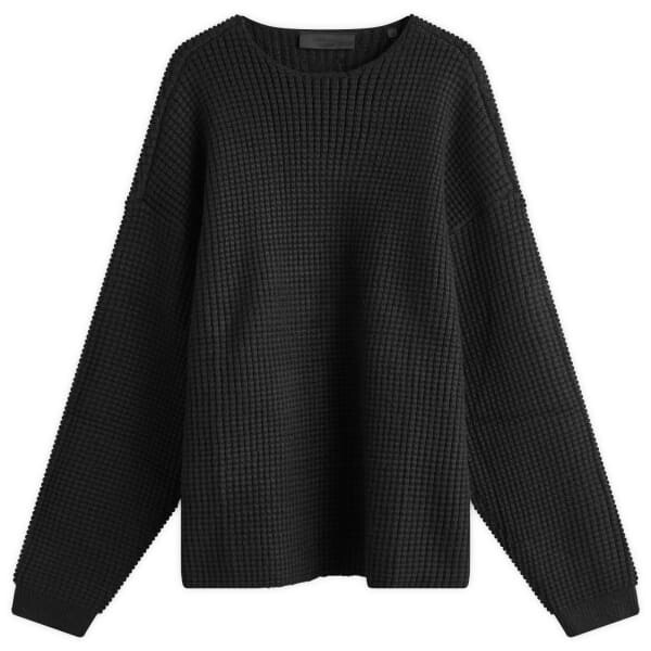 

Толстовка с круглым вырезом и вафельным узором Fear Of God Essentials, черный