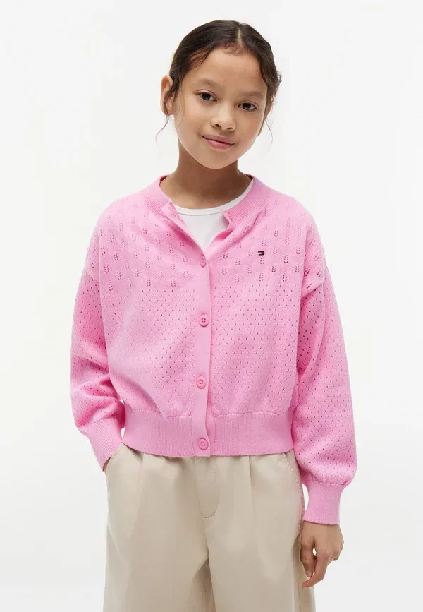 Кардиган Tommy Hilfiger Pointelle, розовый с ромашками