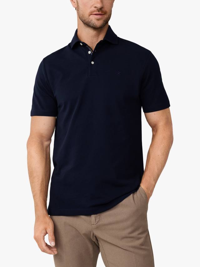 

Классическая хлопковая поло с короткими рукавами Hackett London, Navy