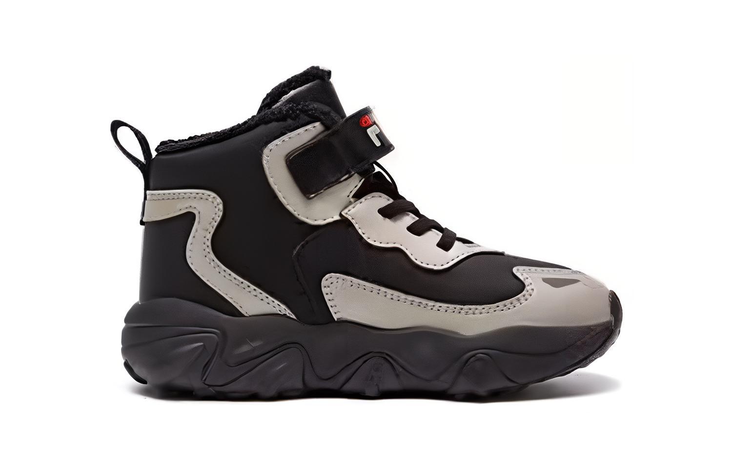 Прочные дышащие детские беговые кроссовки Black Fire Red для детей 3-7 лет FILA KIDS — фото 2