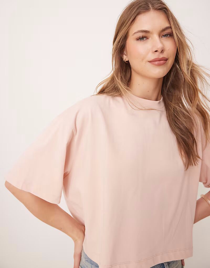 

Укороченная футболка свободного кроя ASOS DESIGN в темно-розовом цвете