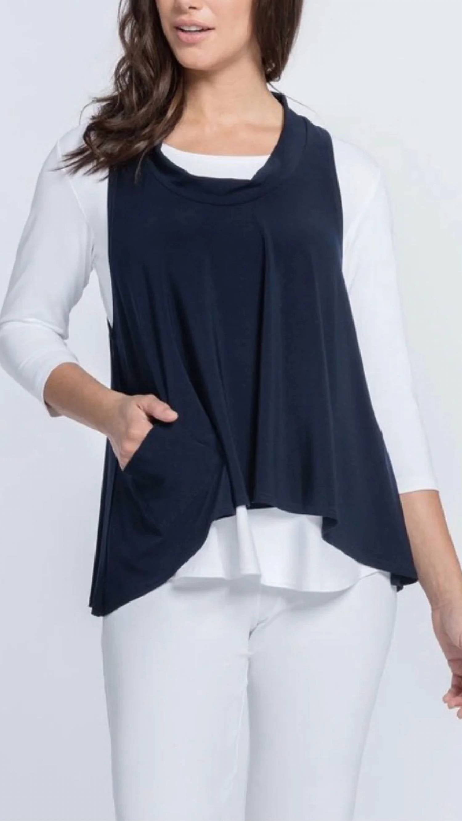 

Shift Smock Top In Navy Sympli