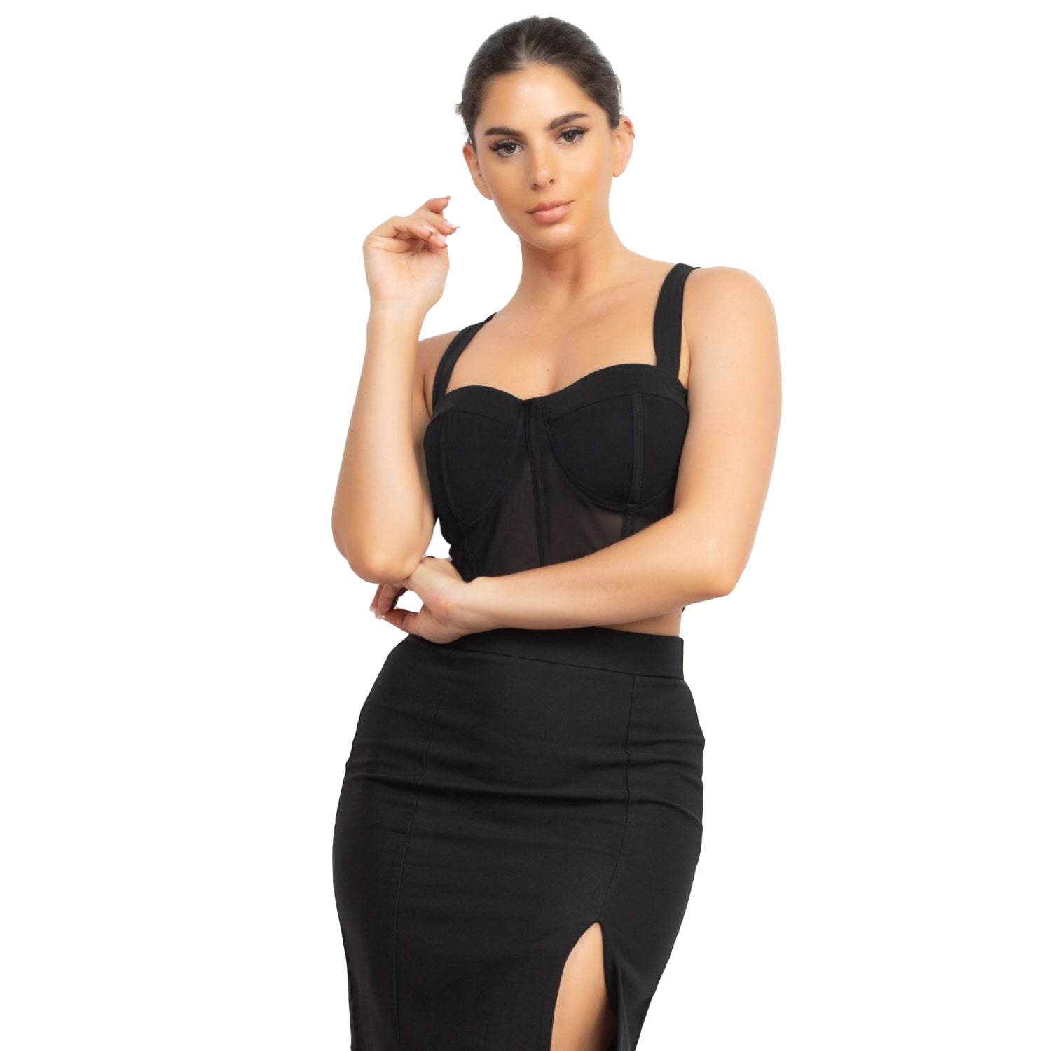 

Контрастная сетчатая майка с подкладкой FASHNZFAB, черный