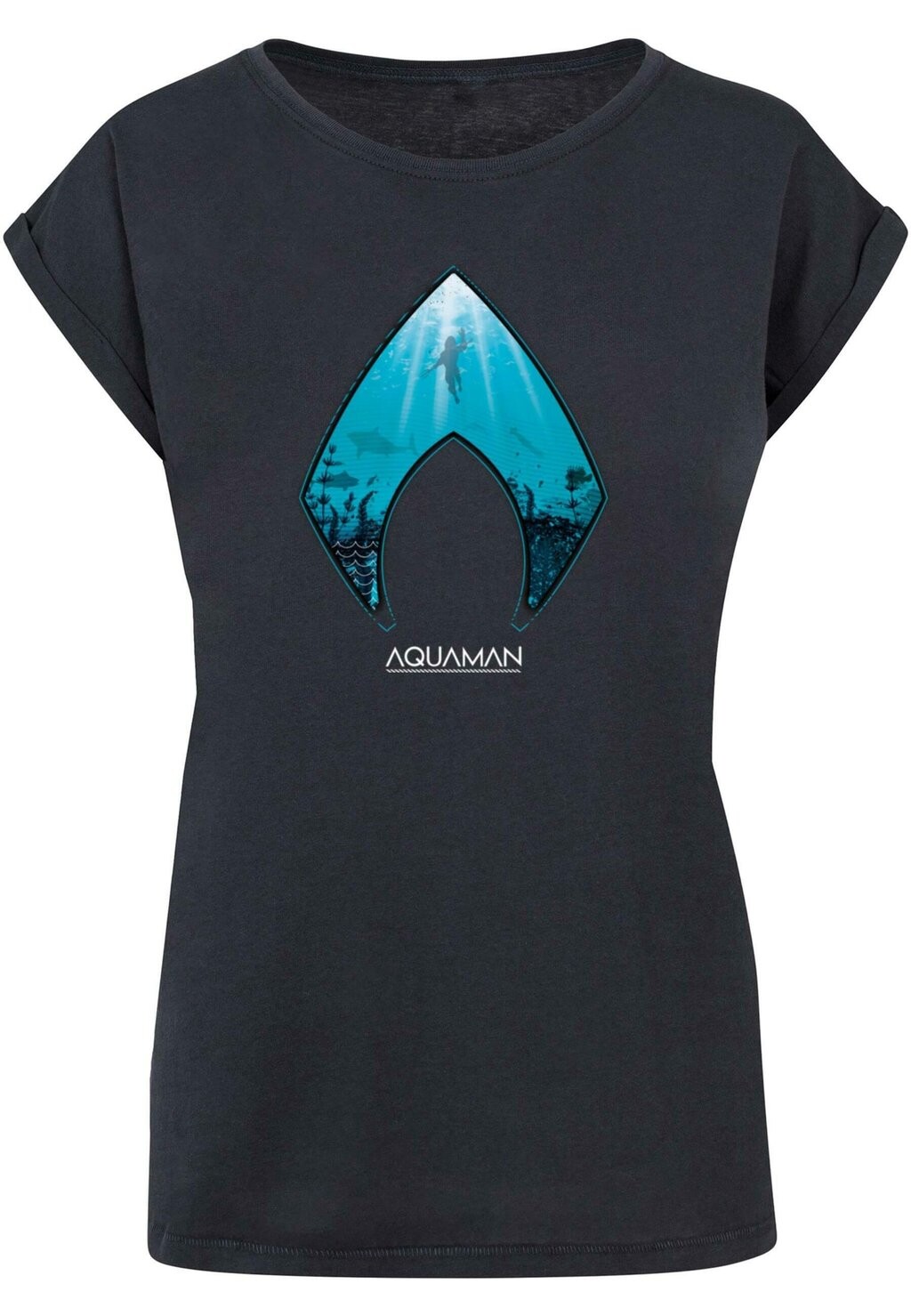 

Футболка с принтом AQUAMAN OCEAN LOGO ABSOLUTE CULT, темно-синий